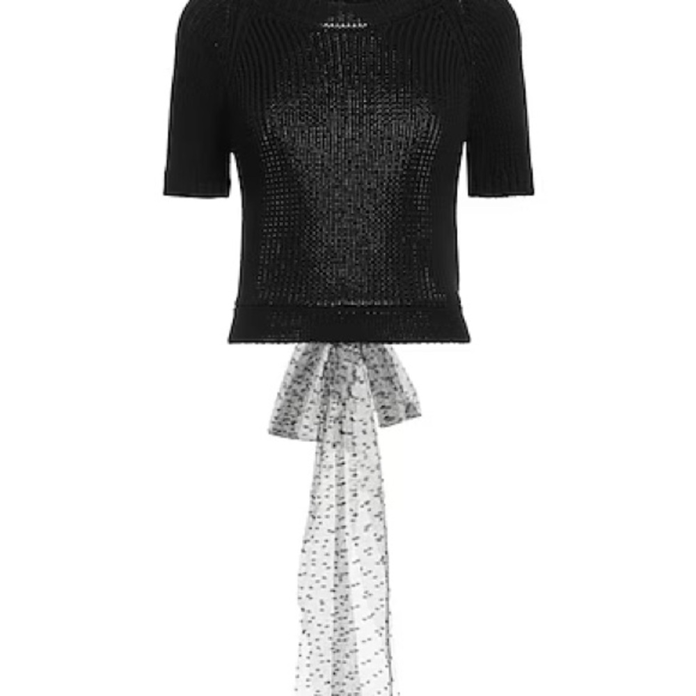 RED Valentino Black Knit Sweater Blouse